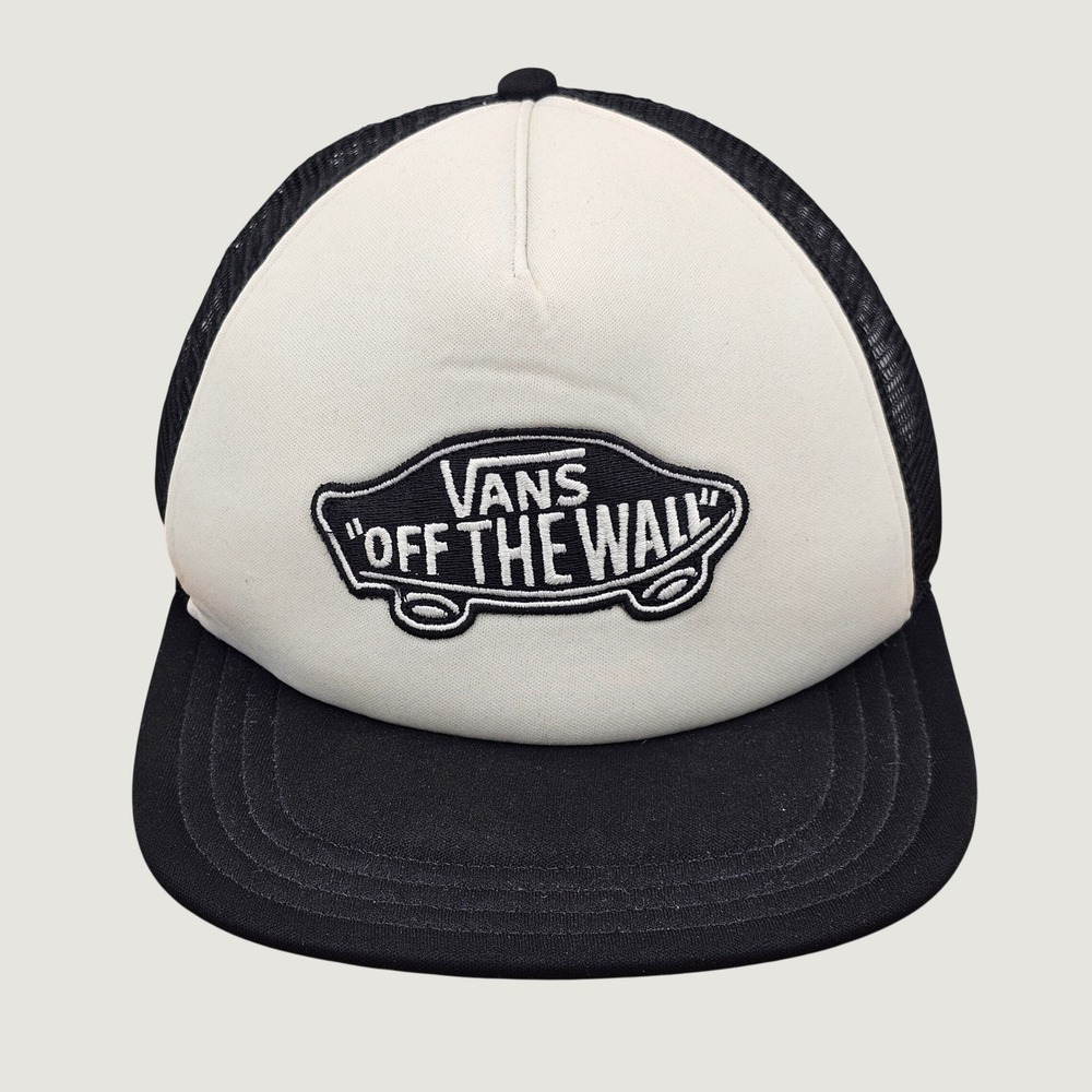 Vans Off The Wall Trucker Hat Black White Skateboarding Classic Snapback Cap
